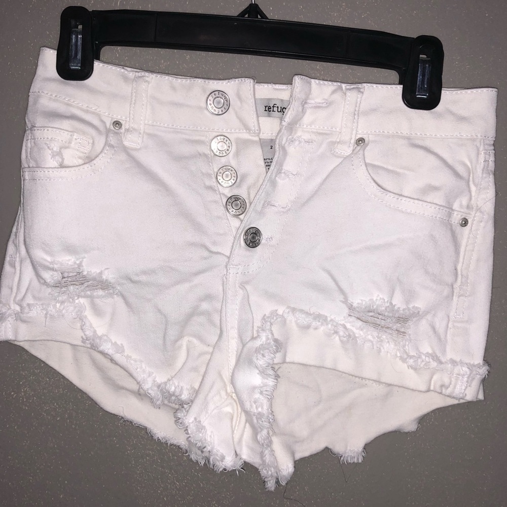 Refuge White Denim Shorts